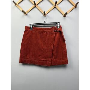 REYNAH COUTUREA Skirt Womens Medium Burnt Orange wide wale corduroy mini